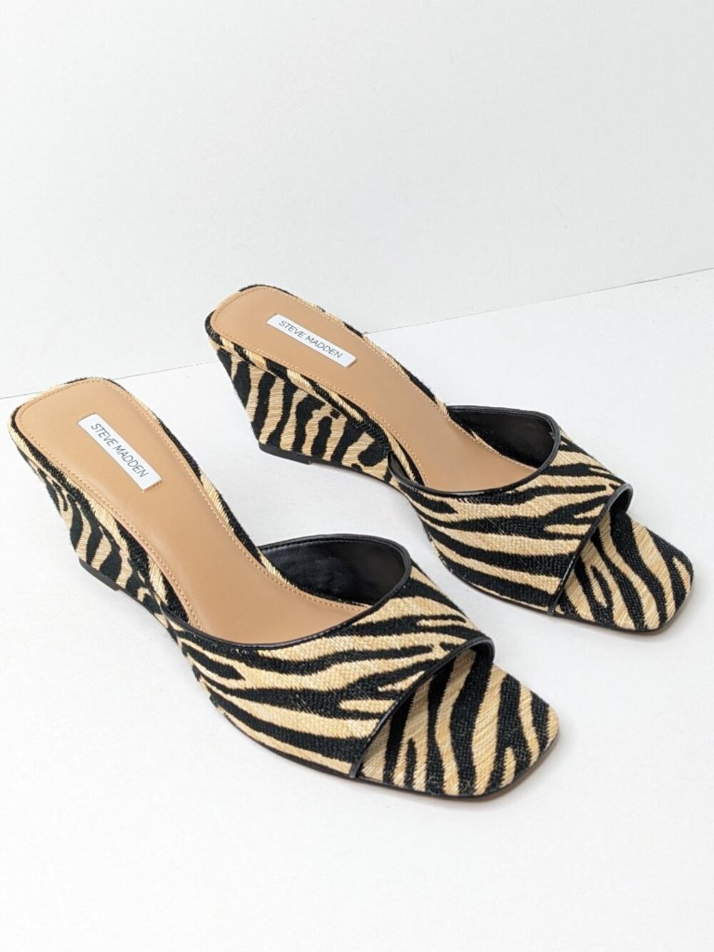 Steve Madden Seleste Wedge Sandals Zebra Womens 9.5